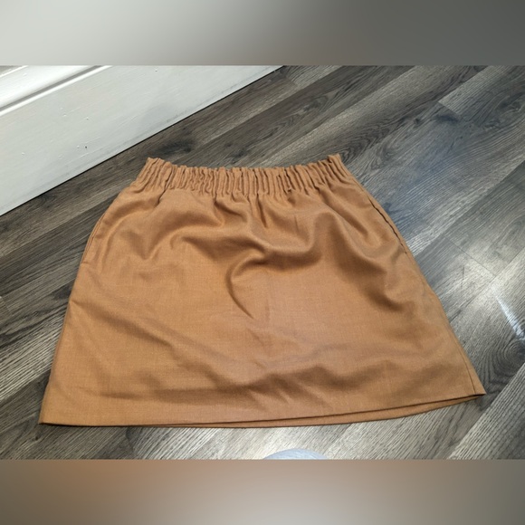 J. Crew Camel Mini Skirt wool blend fall neutral minimalist short size 6 - Picture 1 of 11